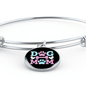 Dog Mom Blue Pink Bracelet Stainless Steel or 18k Gold Circle Bangle-Express Your Love Gifts