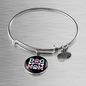 Dog Mom Blue Pink Bracelet Stainless Steel or 18k Gold Circle Bangle-Express Your Love Gifts