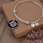Dog Mom Blue Pink Bracelet Stainless Steel or 18k Gold Circle Bangle-Express Your Love Gifts