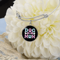 Dog Mom Blue Pink Bracelet Stainless Steel or 18k Gold Circle Bangle-Express Your Love Gifts