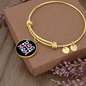 Dog Mom Blue Pink Bracelet Stainless Steel or 18k Gold Circle Bangle-Express Your Love Gifts