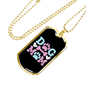 Dog Mom Blue Pink Necklace Stainless Steel or 18k Gold Dog Tag 24" Chain-Express Your Love Gifts