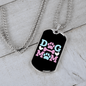 Dog Mom Blue Pink Necklace Stainless Steel or 18k Gold Dog Tag 24" Chain-Express Your Love Gifts