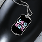 Dog Mom Blue Pink Necklace Stainless Steel or 18k Gold Dog Tag 24" Chain-Express Your Love Gifts
