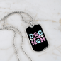 Dog Mom Blue Pink Necklace Stainless Steel or 18k Gold Dog Tag 24" Chain-Express Your Love Gifts