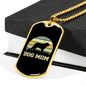 Dog Mom Circle Colors Necklace Stainless Steel or 18k Gold Dog Tag 24" Chain-Express Your Love Gifts