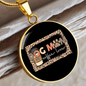 Dog Mom Coffee Lover Circle Necklace Stainless Steel or 18k Gold 18-22"-Express Your Love Gifts
