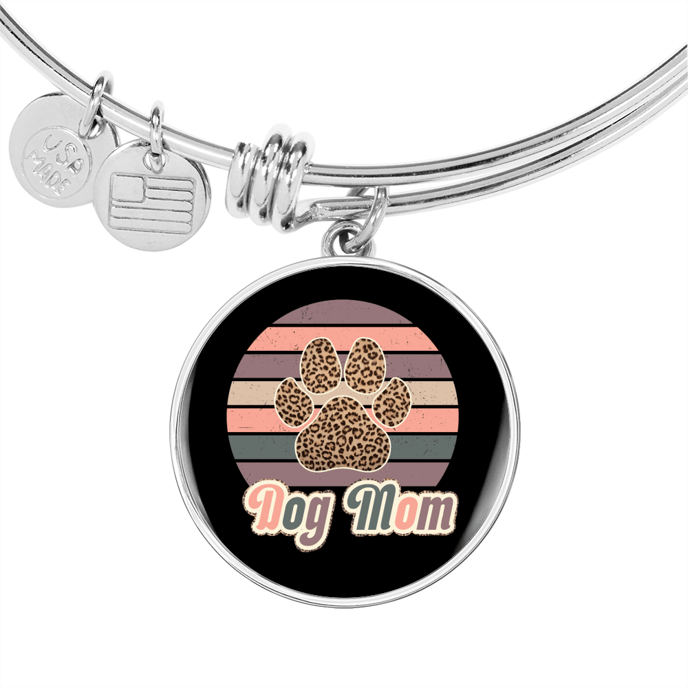 Dog Mom Colorful Bracelet Stainless Steel or 18k Gold Circle Bangle-Express Your Love Gifts