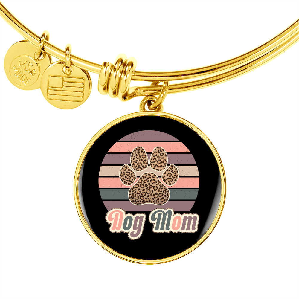 Dog Mom Colorful Bracelet Stainless Steel or 18k Gold Circle Bangle-Express Your Love Gifts