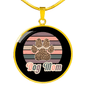 Dog Mom Colorful Circle Necklace Stainless Steel or 18k Gold 18-22"-Express Your Love Gifts