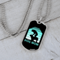 Dog Mom Cyan Necklace Stainless Steel or 18k Gold Dog Tag 24" Chain-Express Your Love Gifts
