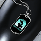 Dog Mom Cyan Necklace Stainless Steel or 18k Gold Dog Tag 24" Chain-Express Your Love Gifts