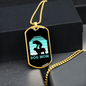 Dog Mom Cyan Necklace Stainless Steel or 18k Gold Dog Tag 24" Chain-Express Your Love Gifts