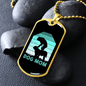 Dog Mom Cyan Necklace Stainless Steel or 18k Gold Dog Tag 24" Chain-Express Your Love Gifts
