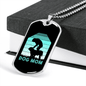Dog Mom Cyan Necklace Stainless Steel or 18k Gold Dog Tag 24" Chain-Express Your Love Gifts