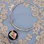Dog Mom Flower Bracelet Stainless Steel or 18k Gold Circle Bangle-Express Your Love Gifts