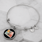 Dog Mom Flower Bracelet Stainless Steel or 18k Gold Circle Bangle-Express Your Love Gifts