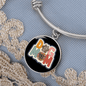 Dog Mom Flower Bracelet Stainless Steel or 18k Gold Circle Bangle-Express Your Love Gifts