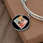 Dog Mom Flower Bracelet Stainless Steel or 18k Gold Circle Bangle-Express Your Love Gifts