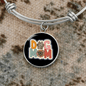 Dog Mom Flower Bracelet Stainless Steel or 18k Gold Circle Bangle-Express Your Love Gifts