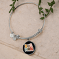 Dog Mom Flower Bracelet Stainless Steel or 18k Gold Circle Bangle-Express Your Love Gifts