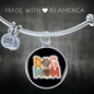 Dog Mom Flower Bracelet Stainless Steel or 18k Gold Circle Bangle-Express Your Love Gifts