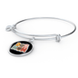 Dog Mom Flower Bracelet Stainless Steel or 18k Gold Circle Bangle-Express Your Love Gifts