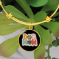 Dog Mom Flower Bracelet Stainless Steel or 18k Gold Circle Bangle-Express Your Love Gifts