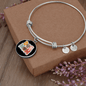 Dog Mom Flower Bracelet Stainless Steel or 18k Gold Circle Bangle-Express Your Love Gifts