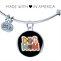 Dog Mom Flower Bracelet Stainless Steel or 18k Gold Circle Bangle-Express Your Love Gifts
