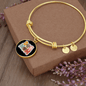 Dog Mom Flower Bracelet Stainless Steel or 18k Gold Circle Bangle-Express Your Love Gifts