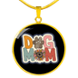 Dog Mom Flower Circle Necklace Stainless Steel or 18k Gold 18-22"-Express Your Love Gifts