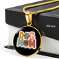 Dog Mom Flower Circle Necklace Stainless Steel or 18k Gold 18-22"-Express Your Love Gifts