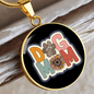 Dog Mom Flower Circle Necklace Stainless Steel or 18k Gold 18-22"-Express Your Love Gifts