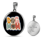Dog Mom Flower Circle Necklace Stainless Steel or 18k Gold 18-22"-Express Your Love Gifts