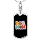 Dog Mom Flower Keychain Stainless Steel or 18k Gold Dog Tag Keyring-Express Your Love Gifts