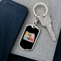 Dog Mom Flower Keychain Stainless Steel or 18k Gold Dog Tag Keyring-Express Your Love Gifts