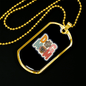 Dog Mom Flower Necklace Stainless Steel or 18k Gold Dog Tag 24" Chain-Express Your Love Gifts