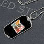 Dog Mom Flower Necklace Stainless Steel or 18k Gold Dog Tag 24" Chain-Express Your Love Gifts