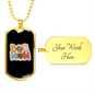 Dog Mom Flower Necklace Stainless Steel or 18k Gold Dog Tag 24" Chain-Express Your Love Gifts