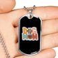 Dog Mom Flower Necklace Stainless Steel or 18k Gold Dog Tag 24" Chain-Express Your Love Gifts
