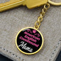 Dog Mom Keyring American English Coonhound Mama Circle Keychain Stainless Steel or 18k Gold-Express Your Love Gifts