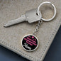Dog Mom Keyring American Staffordshire Terrier Mama Circle Keychain Stainless Steel or 18k Gold-Express Your Love Gifts