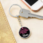 Dog Mom Keyring American Staffordshire Terrier Mama Circle Keychain Stainless Steel or 18k Gold-Express Your Love Gifts