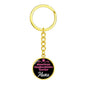 Dog Mom Keyring American Staffordshire Terrier Mama Circle Keychain Stainless Steel or 18k Gold-Express Your Love Gifts