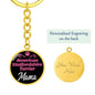 Dog Mom Keyring American Staffordshire Terrier Mama Circle Keychain Stainless Steel or 18k Gold-Express Your Love Gifts
