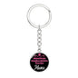 Dog Mom Keyring American Staffordshire Terrier Mama Circle Keychain Stainless Steel or 18k Gold-Express Your Love Gifts