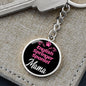 Dog Mom Keyring English Springer Spaniel Mama Circle Keychain Stainless Steel or 18k Gold-Express Your Love Gifts
