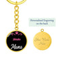 Dog Mom Keyring Jindo Mama Circle Keychain Stainless Steel or 18k Gold-Express Your Love Gifts