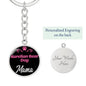 Dog Mom Keyring KArelian Bear Dog Mama Circle Keychain Stainless Steel or 18k Gold-Express Your Love Gifts